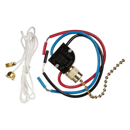 Jandorf Jandorf 6 amps Single Pole or 3-way Pull Chain Appliance Switch Brass 1 pk 61200